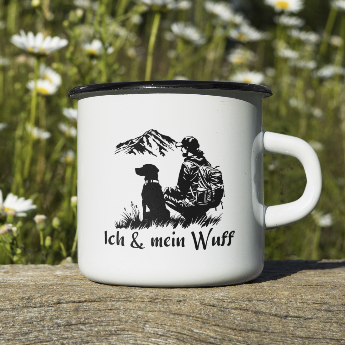 Ich & mein Wuff Emaille Tasse