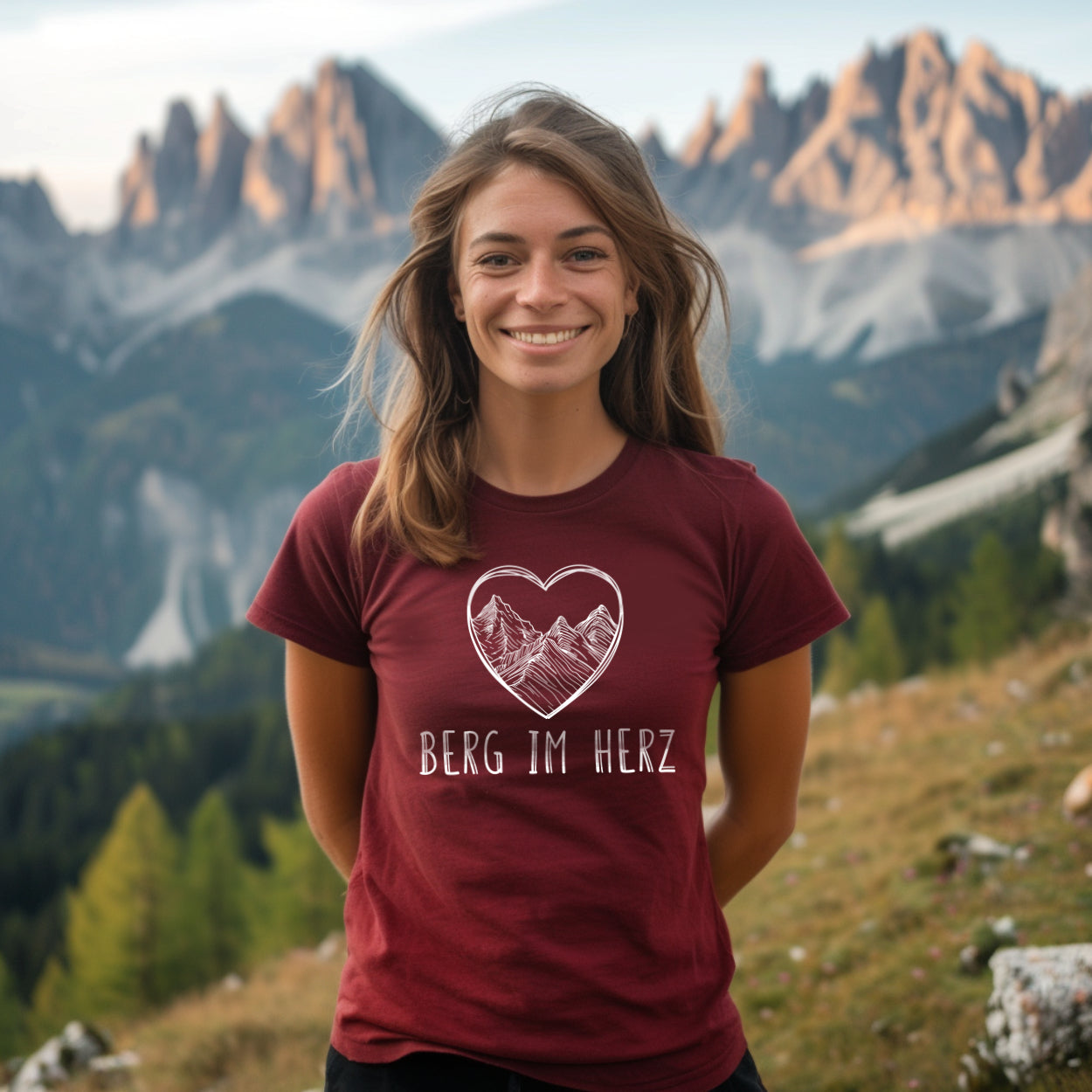 Berg Im Herz Premium T-Shirt Damen