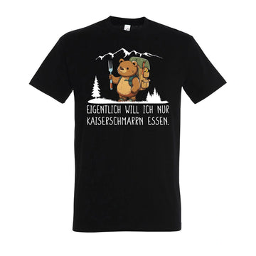 Kaiserbär T-Shirt Unisex in Deep Black – Vorderansicht mit dem Motiv Kaiserbär.
