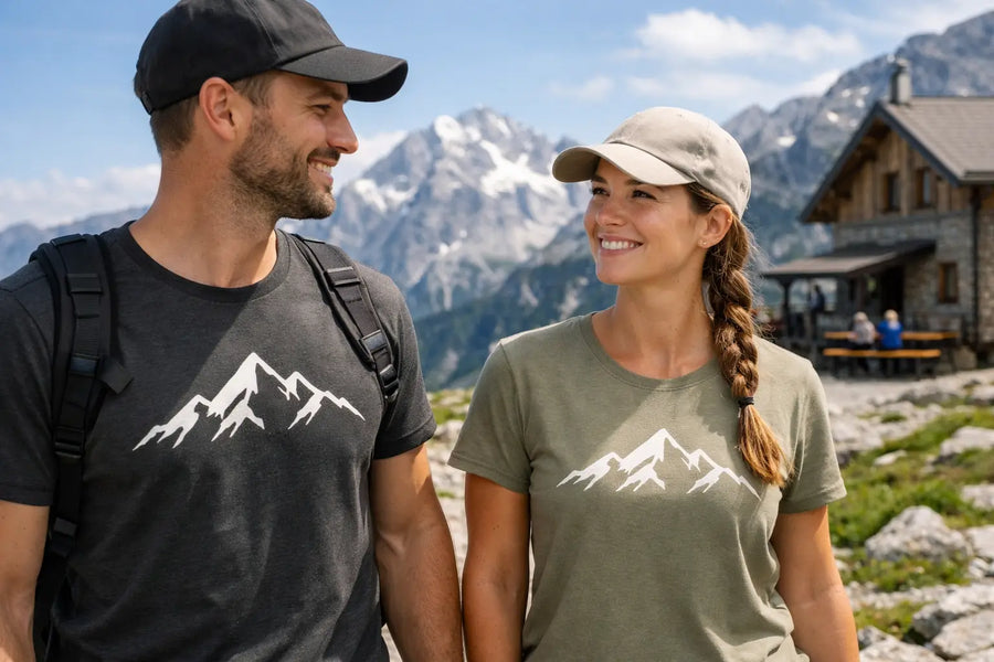 Unisex Berg T Shirt für Gipfel und Hütte
