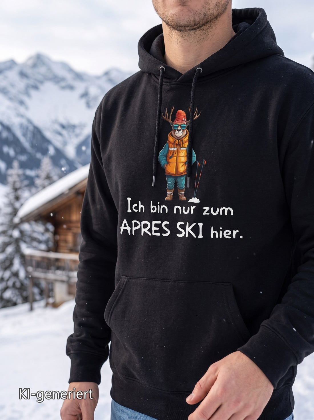 Kraxelgaudi Apres Ski Hoodie im Schnee