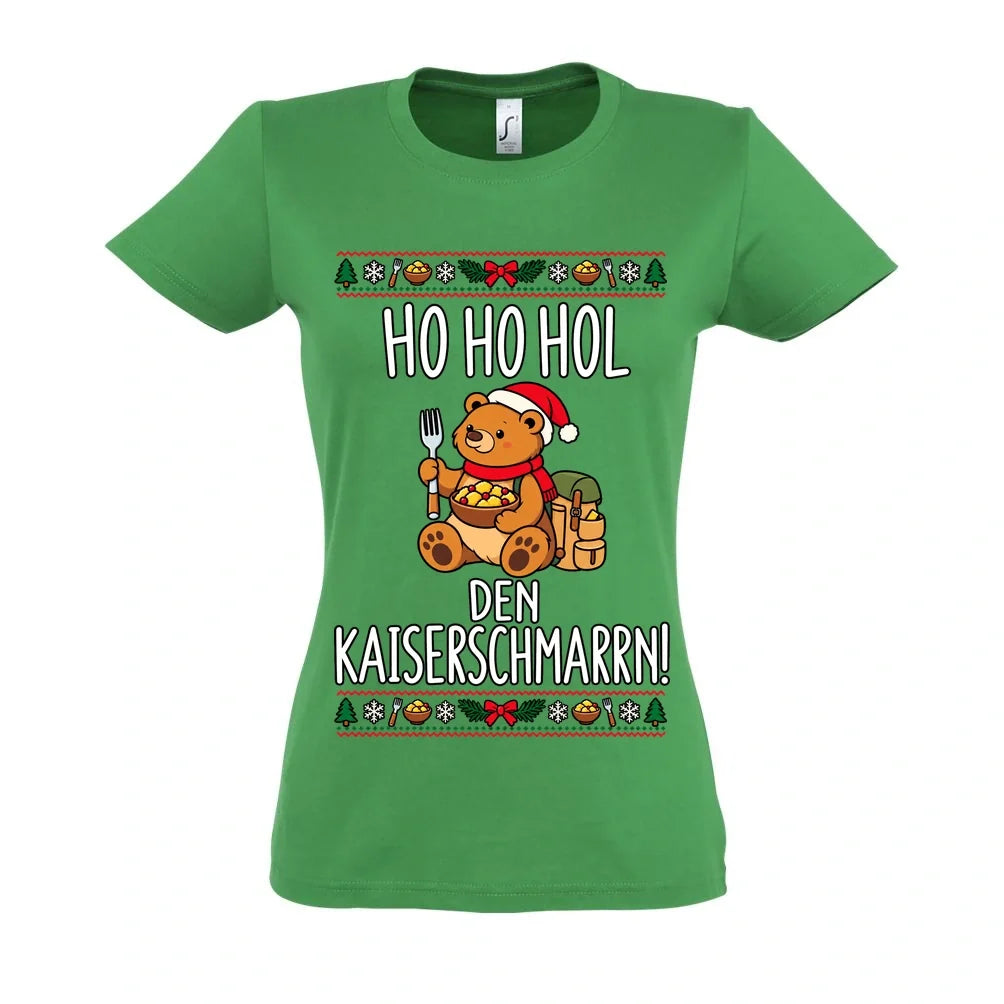 Christmas Frauen-Shirts – Kaiserbär Ho Ho Hol auf tailliertem Frauen-Shirt in Kelly Green