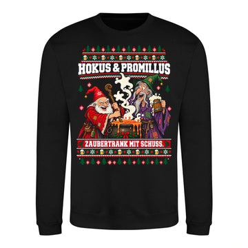 Hokus & Promillus Christmas Sweater in Schwarz