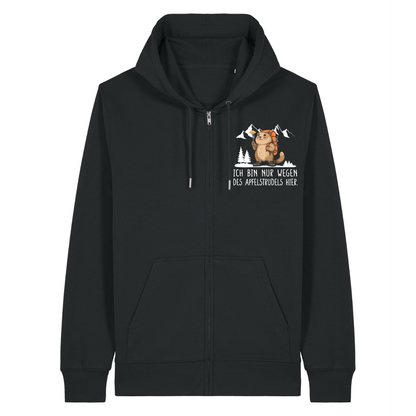 Apfelstrudel Zipper Hoodie Schwarz Front