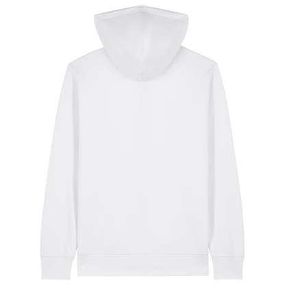Weniger Drama Zipper Hoodie Weiß Back