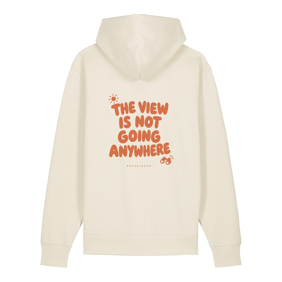 The View Is Not Going Anywhere Hoodie Beige, Rückendruck