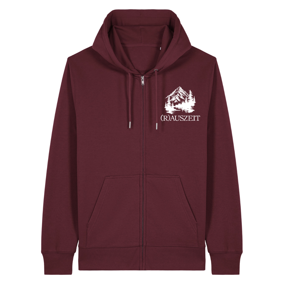 Rauszeit Zipper Hoodie Burgunder Front