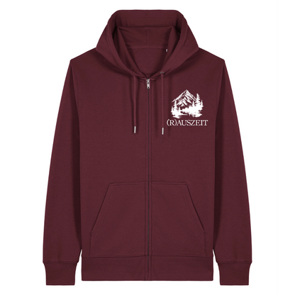 Rauszeit Zipper Hoodie Burgunder Front