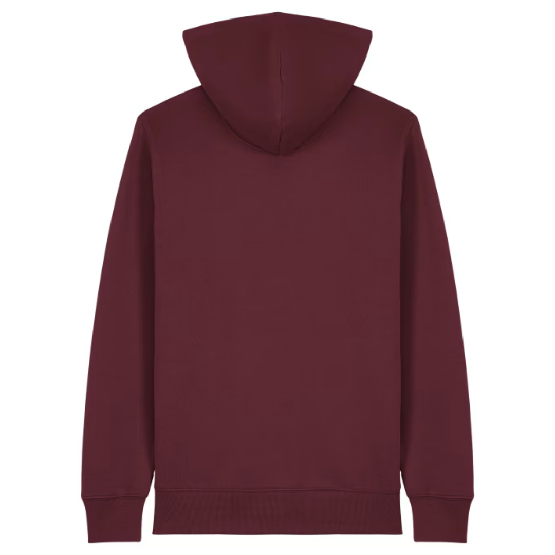 Weniger Drama Zipper Hoodie Burgunder Back