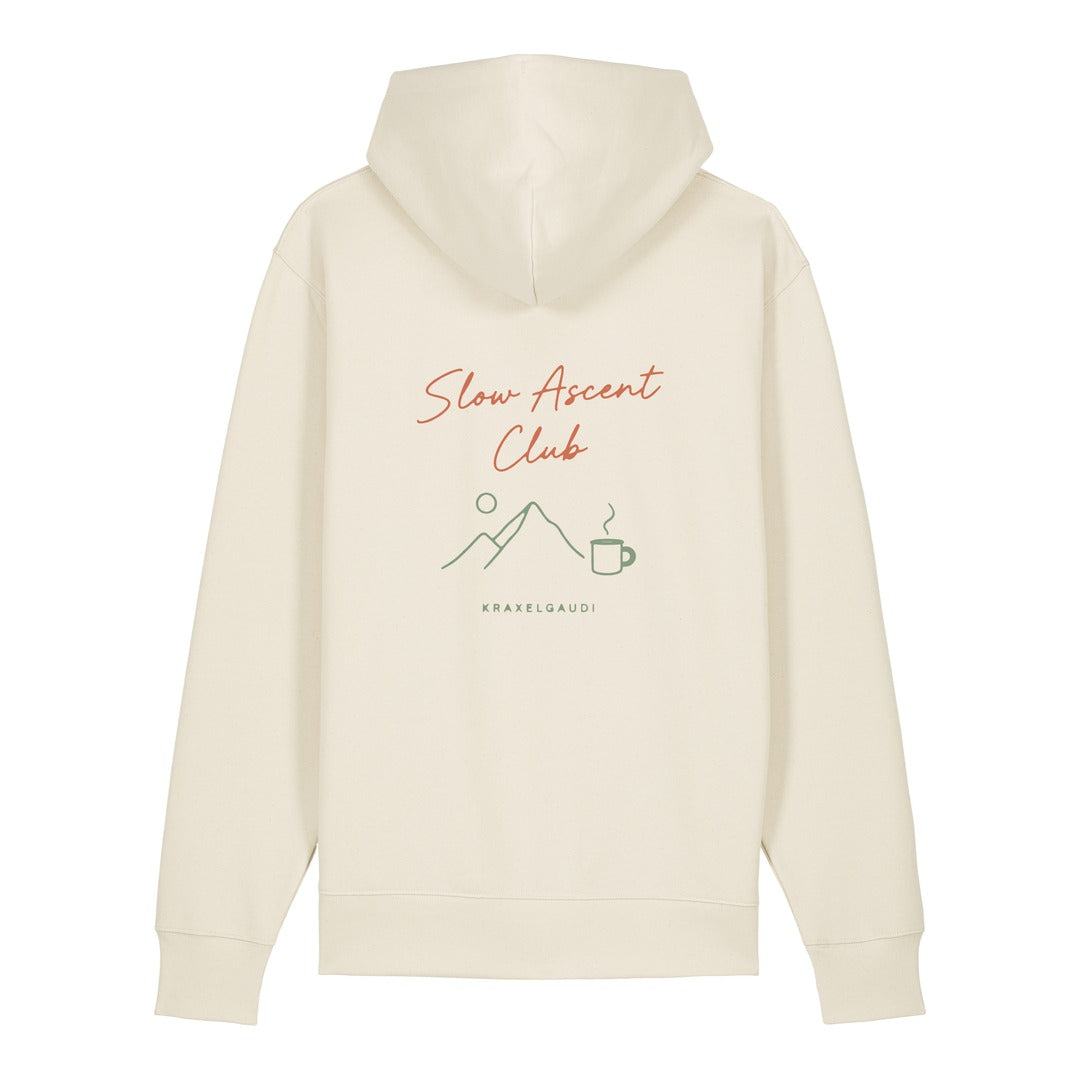 Slow Ascent Club Hoodie Beige, Rückendruck