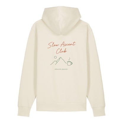 Slow Ascent Club Hoodie Beige, Rückendruck