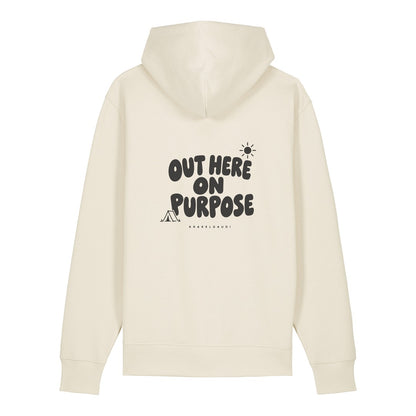 Out Here on Purpose Hoodie Beige, Rückendruck