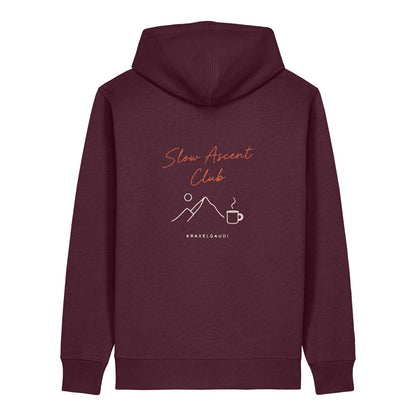Slow Ascent Club Hoodie Burgunder, Rückendruck