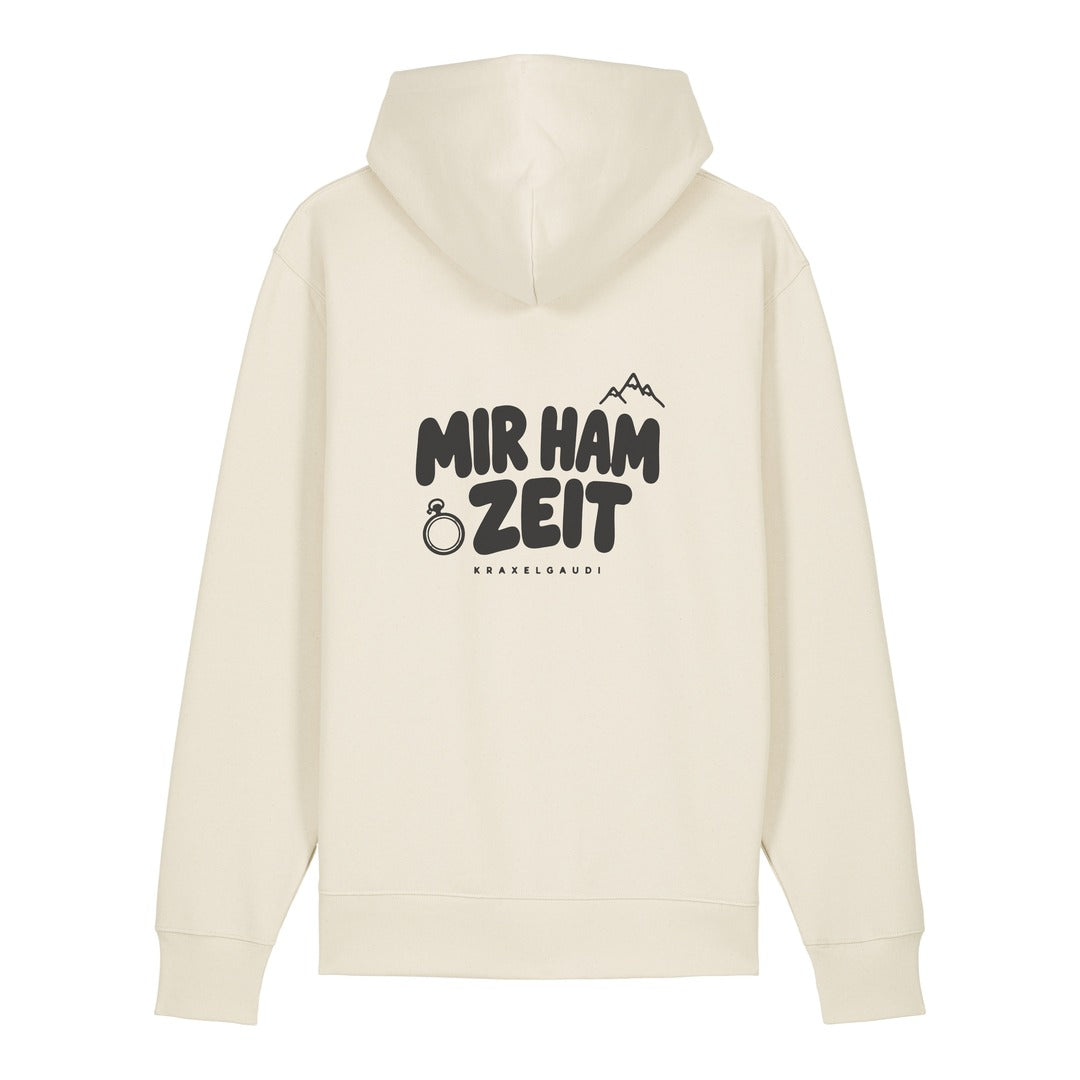 Mir ham Zeit Hoodie Beige, Rückendruck