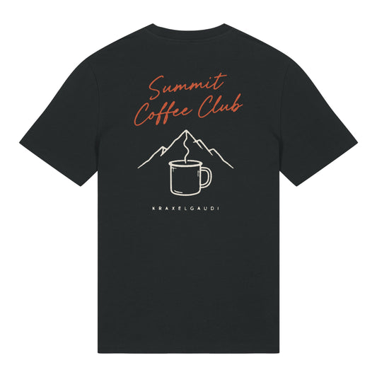 Summit Coffee Club T-Shirt in Schwarz, Rückenansicht mit Rückendruck