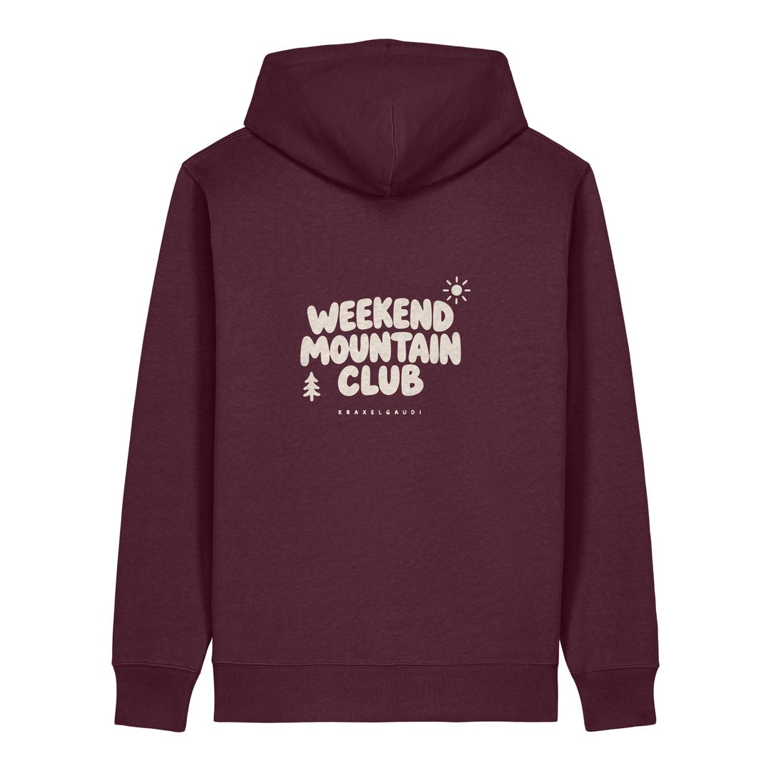 Weekend Mountain Club Hoodie Burgunder, Rückendruck