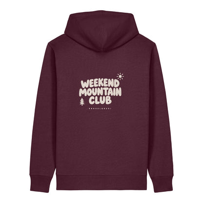 Weekend Mountain Club Hoodie Burgunder, Rückendruck