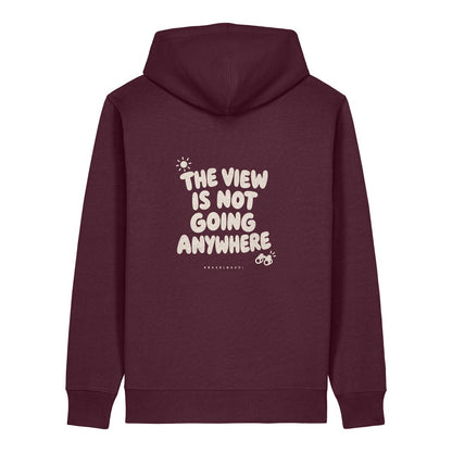 The View Is Not Going Anywhere Hoodie Burgunder, Rückendruck