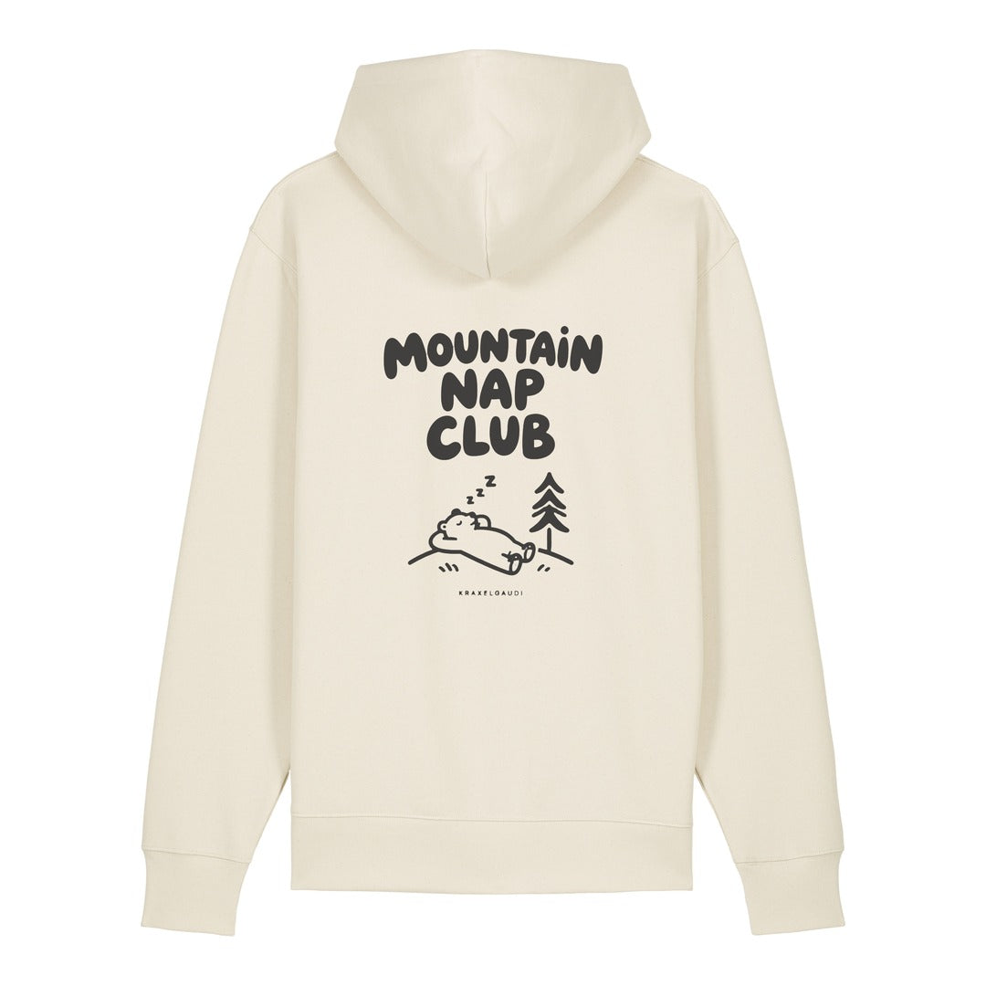 Mountain Nap Club Hoodie Beige, Rückendruck