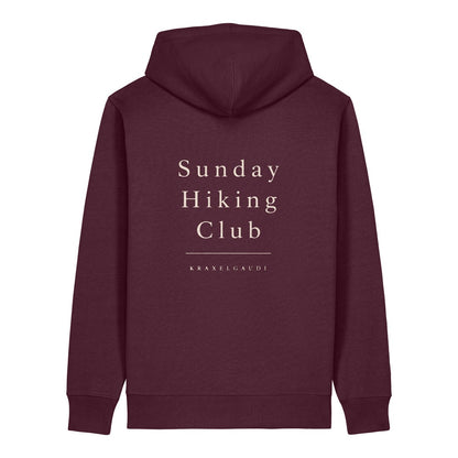 Sunday Hiking Club Hoodie Burgunder, Rückendruck