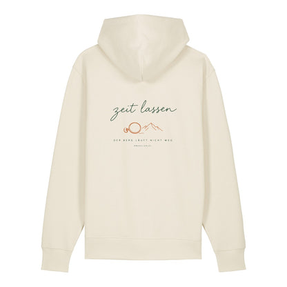 Zeit lassen Hoodie Beige, Rückendruck