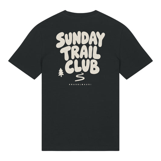 Sunday Trail Club T-Shirt in Schwarz, Rückenansicht mit Rückendruck