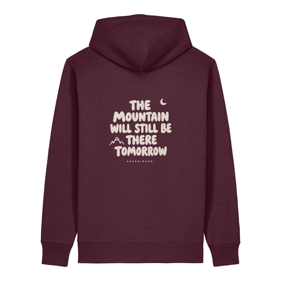 The Mountain Will Still Be There Hoodie Burgunder, Rückendruck