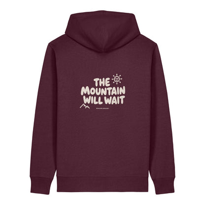 The Mountain Will Wait Hoodie Burgunder, Rückendruck
