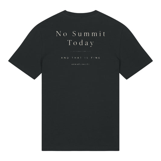 No Summit Today T-Shirt in Schwarz, Rückenansicht mit Rückendruck
