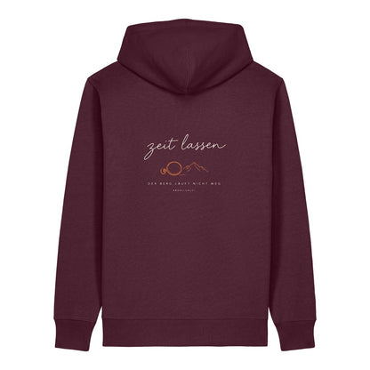 Zeit lassen Hoodie Burgunder, Rückendruck