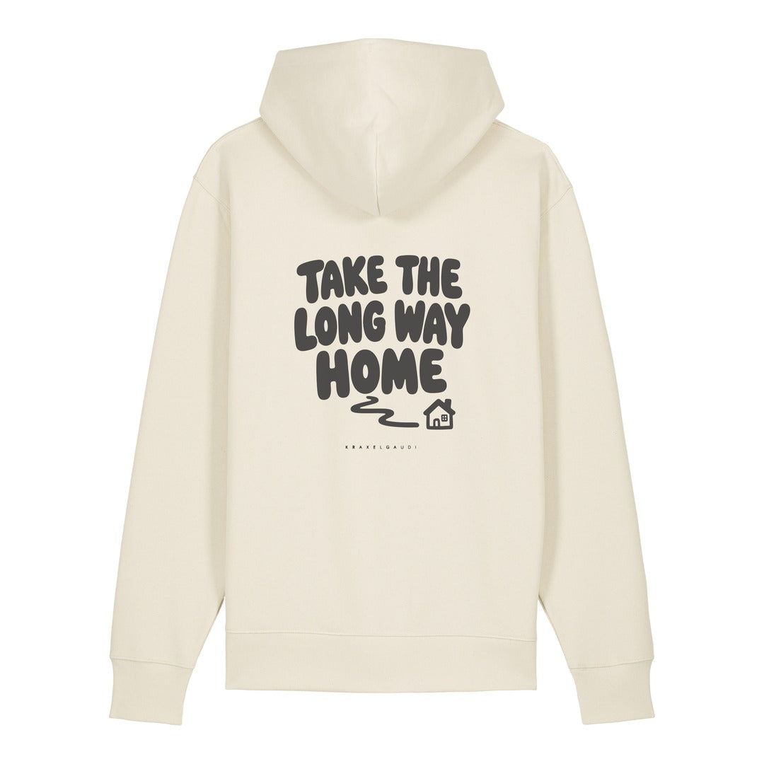 Take the Long Way Home Hoodie Beige, Rückendruck