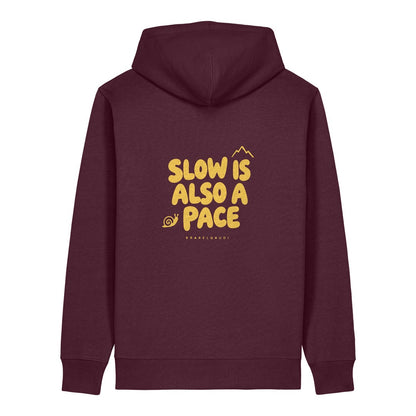Slow Is Also a Pace Hoodie Burgunder, Rückendruck