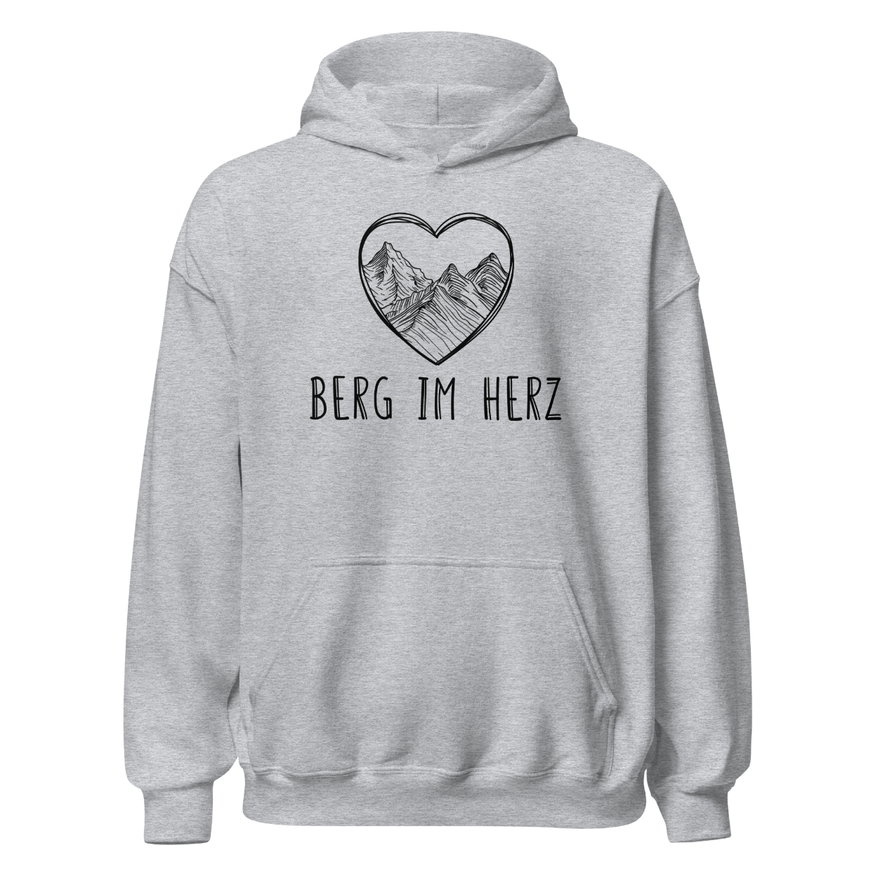 Berg im Herz Hoodie Unisex