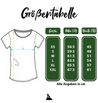 Schöne Aussicht Bio Frauen Shirt mit Spruch, Designdetail