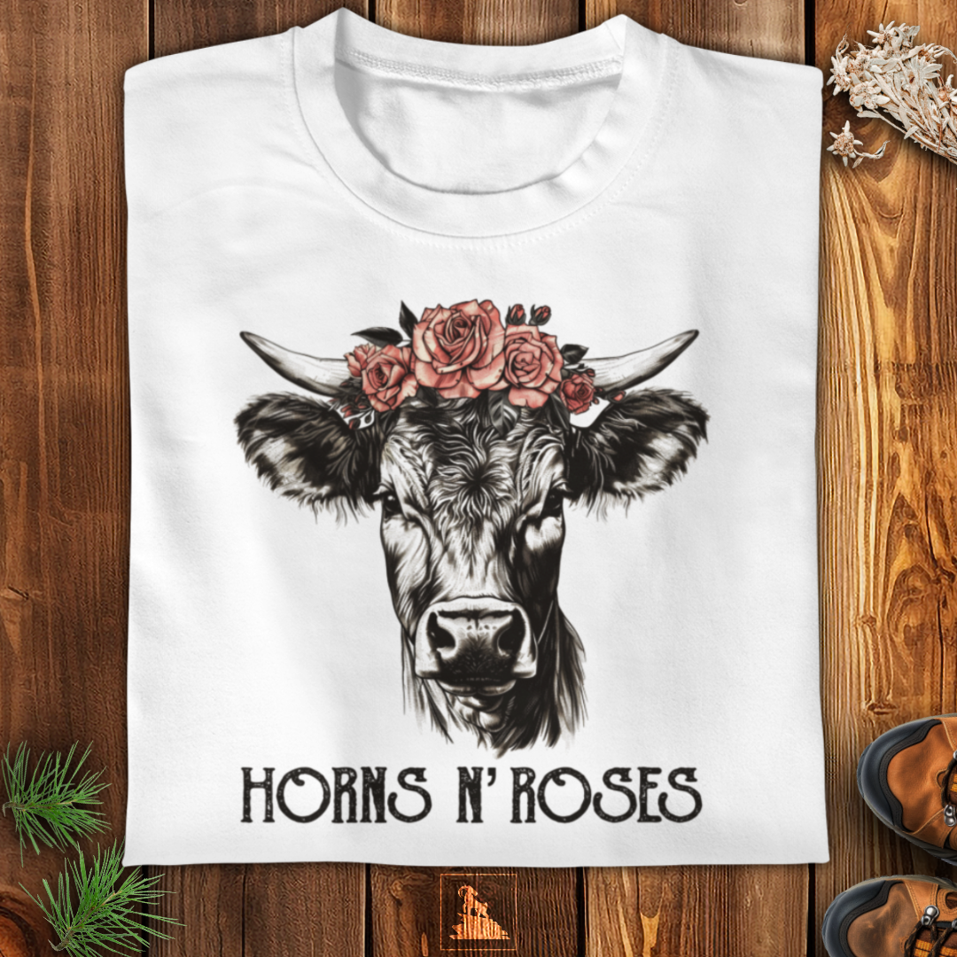 Horns N´ Roses Premium T-Shirt Unisex