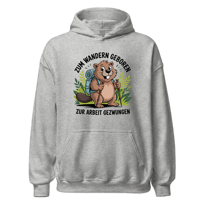 Zum Wandern geboren Hoodie Unisex mit Wander-Spruch, Farbvariante