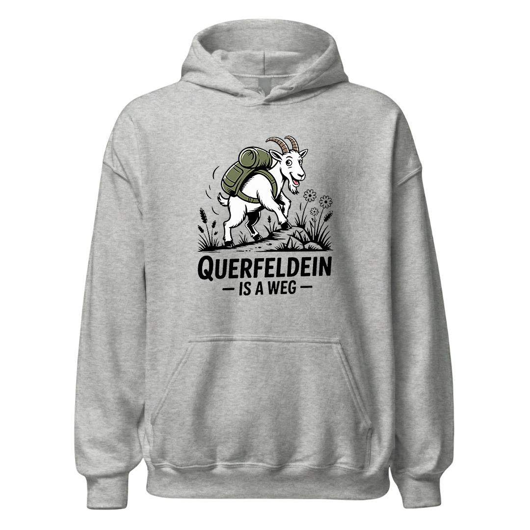 Querfeldein Bergziege Hoodie Unisex mit Ziegen-Motiv, Farbvariante