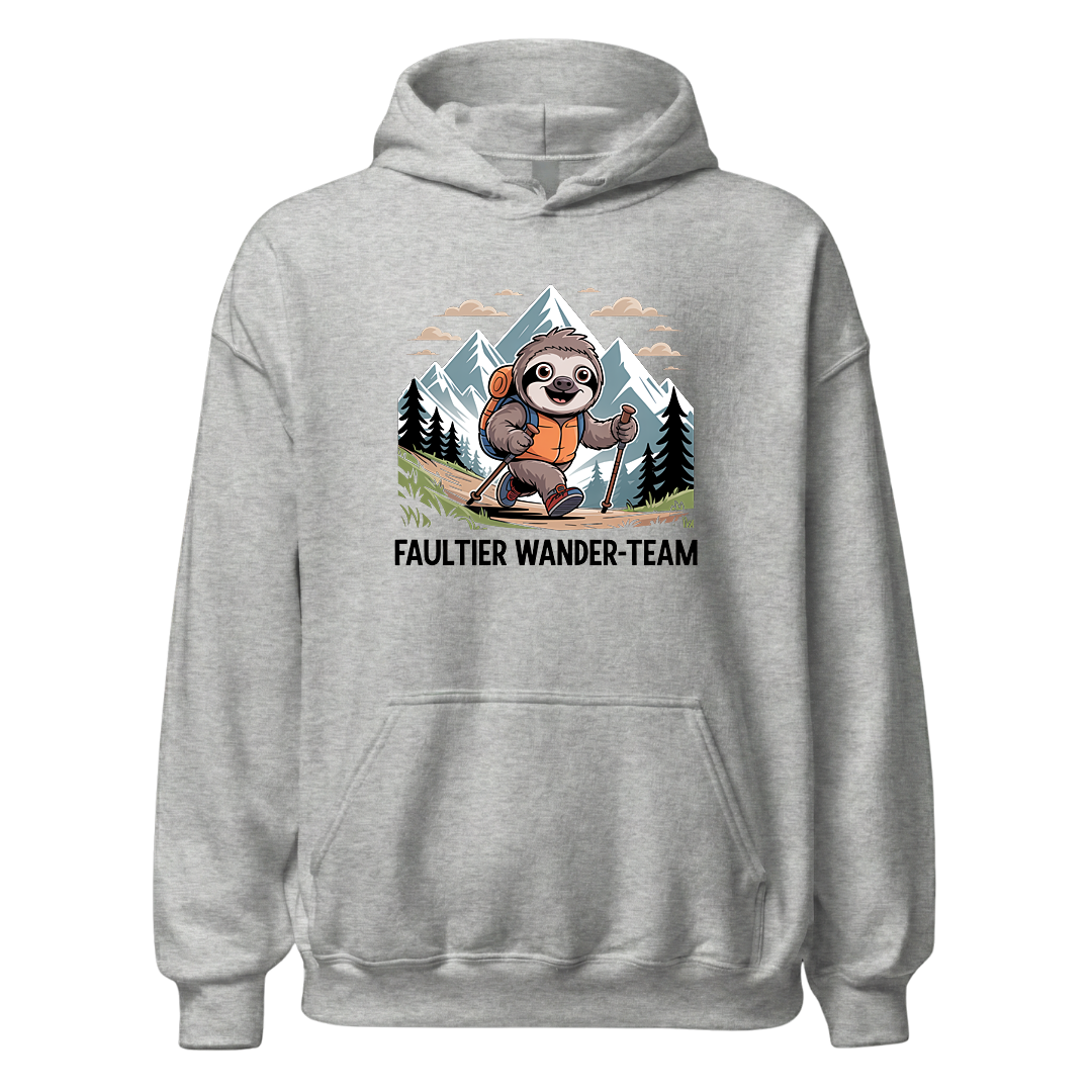 Faultier Wander-Team Hoodie Unisex mit Faultier-Motiv, Farbvariante