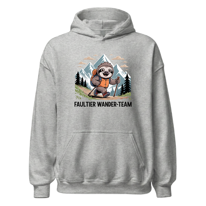 Faultier Wander-Team Hoodie Unisex mit Faultier-Motiv, Farbvariante