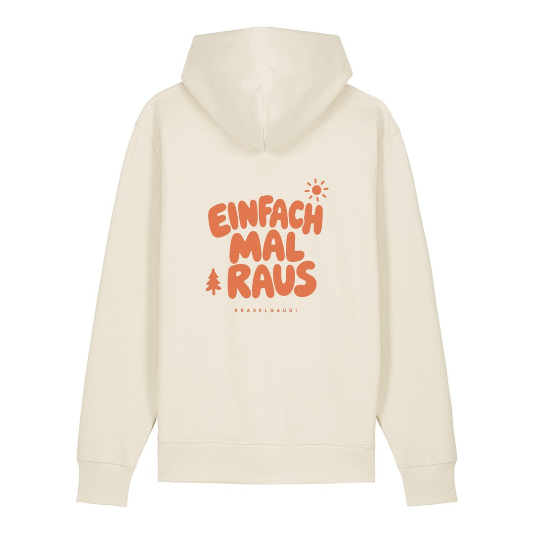 Einfach mal raus Hoodie Beige, Rückendruck