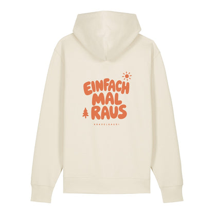 Einfach mal raus Hoodie Beige, Rückendruck