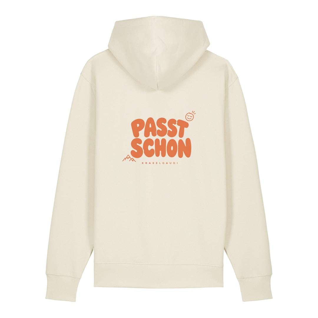 Passt schon Hoodie Beige, Rückendruck
