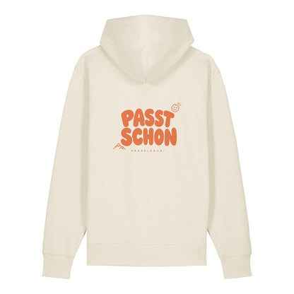 Passt schon Hoodie Beige, Rückendruck