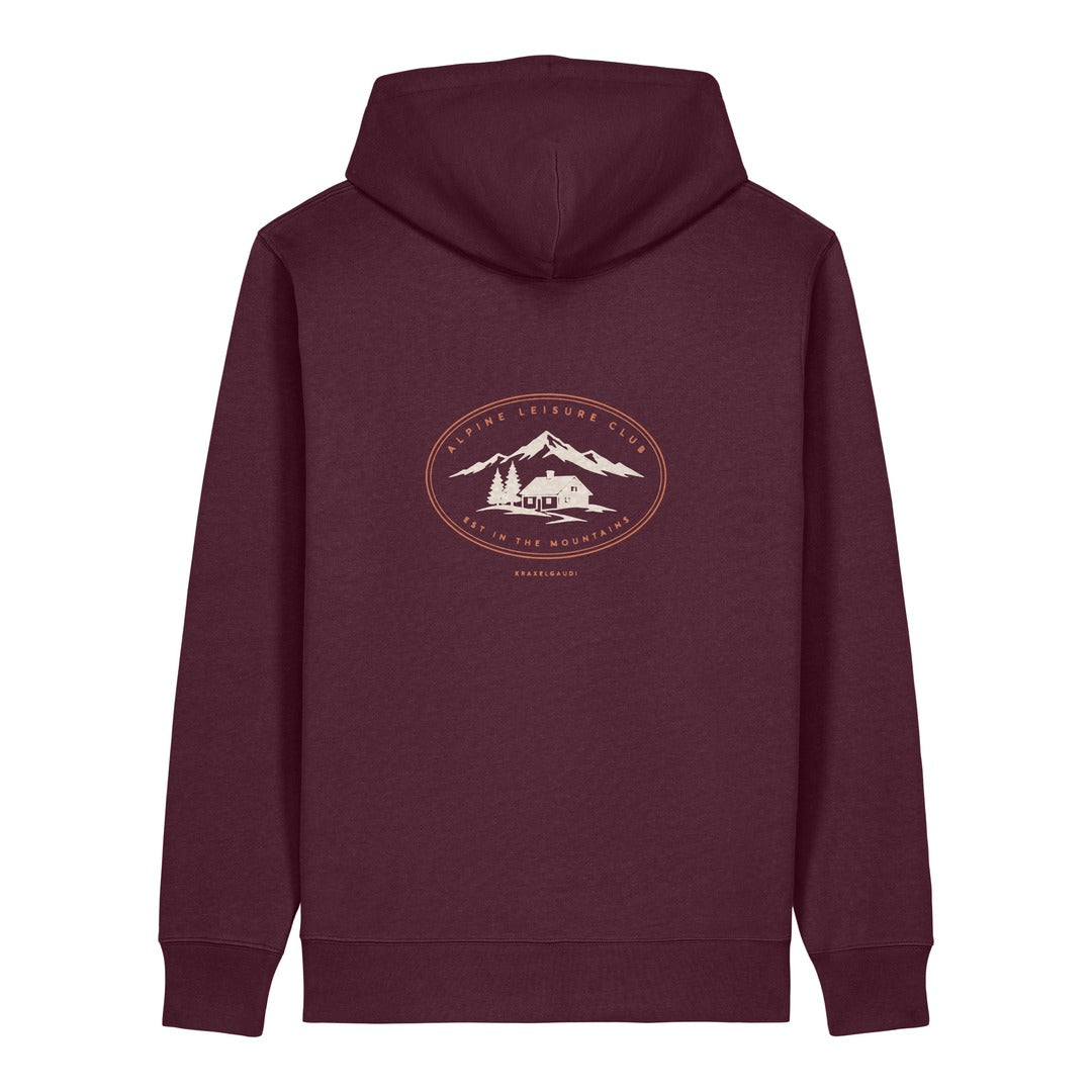 Alpine Leisure Club Hoodie Burgunder, Rückendruck