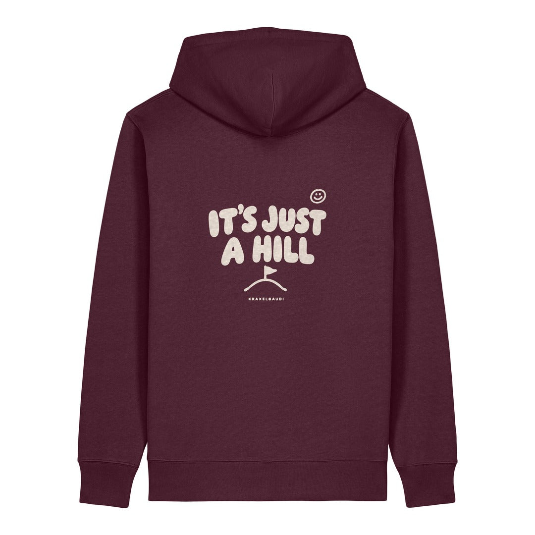 It's Just a Hill Hoodie Burgunder, Rückendruck