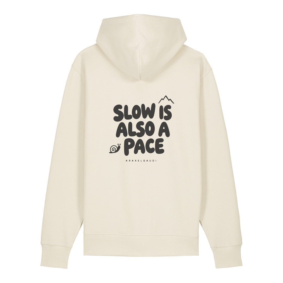 Slow Is Also a Pace Hoodie Beige, Rückendruck