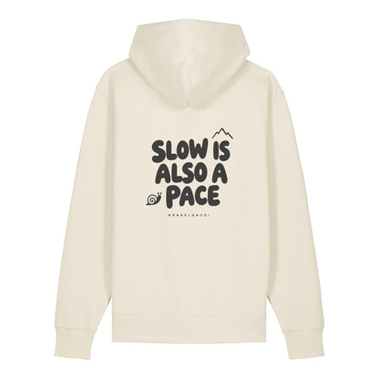 Slow Is Also a Pace Hoodie Beige, Rückendruck