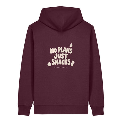 No Plans Just Snacks Hoodie Burgunder, Rückendruck