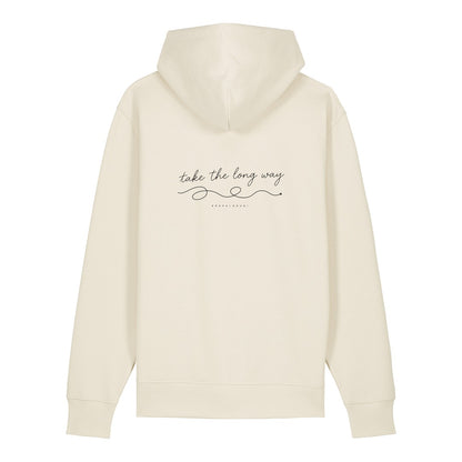 Take the Long Way Hoodie Beige, Rückendruck