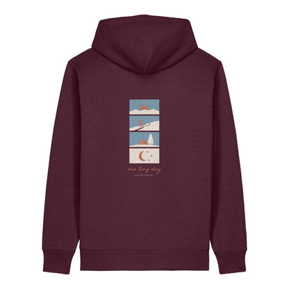 One Long Day Hoodie Burgunder, Rückendruck